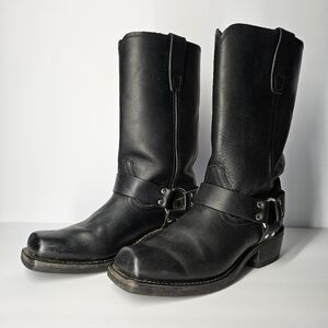 Durango Black Leather Harness Unisex Motorcycle Boots Men's Size 8.5/Women's 10